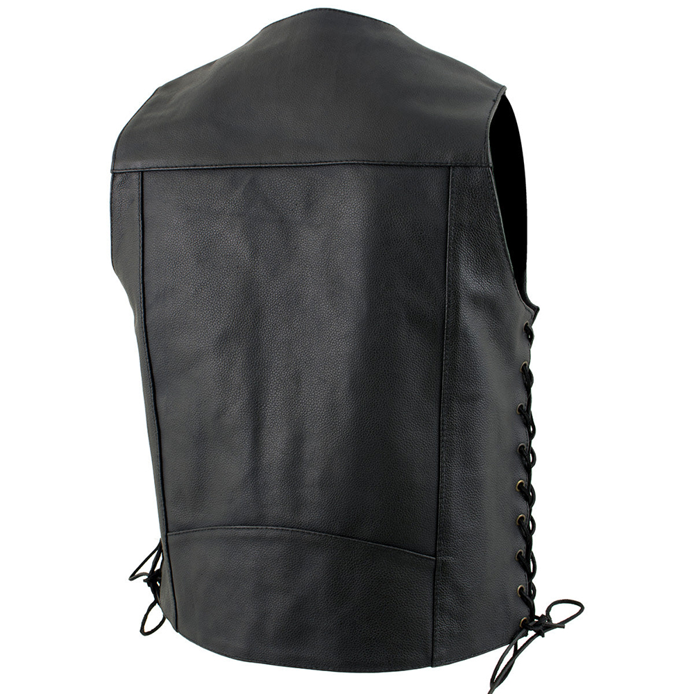 Abrasion-resistant Men’s Biker Leather Vest For Riders
